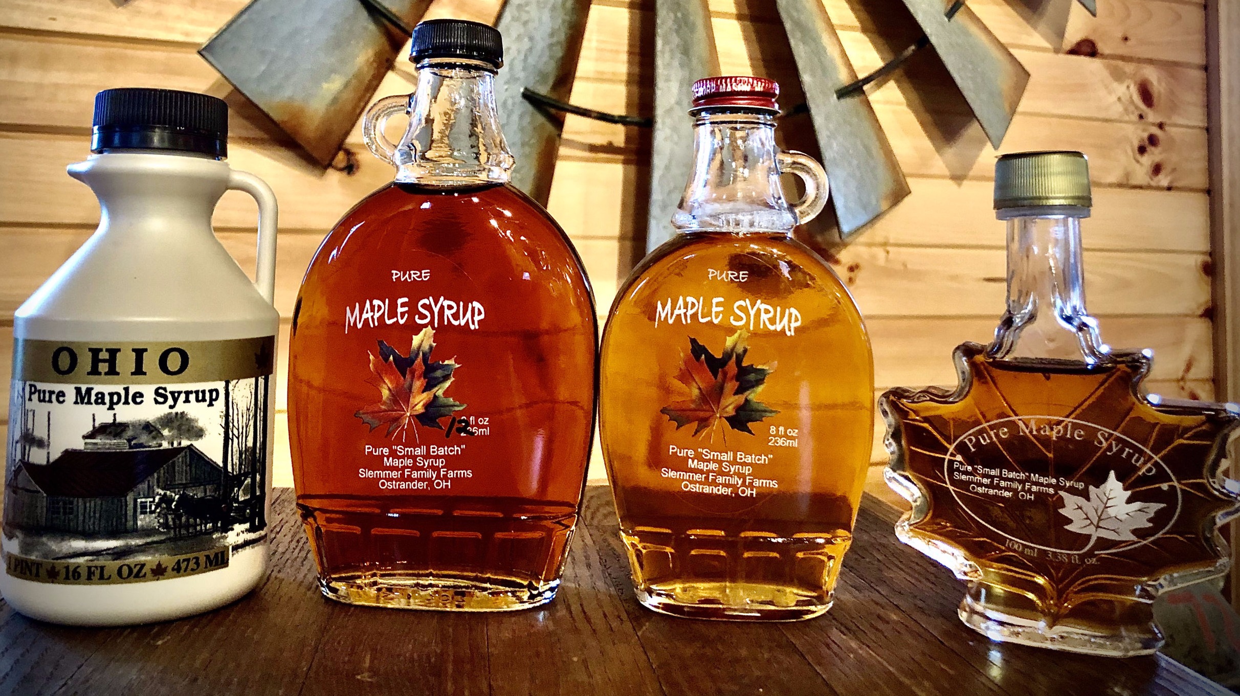 syrup bottles